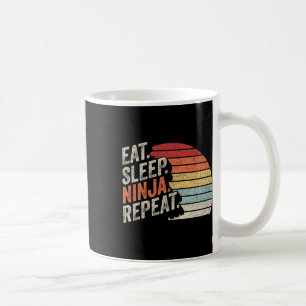 Ninja Retro Vintage Eat Sleep Ninja Karate Repeat Coffee Mug
