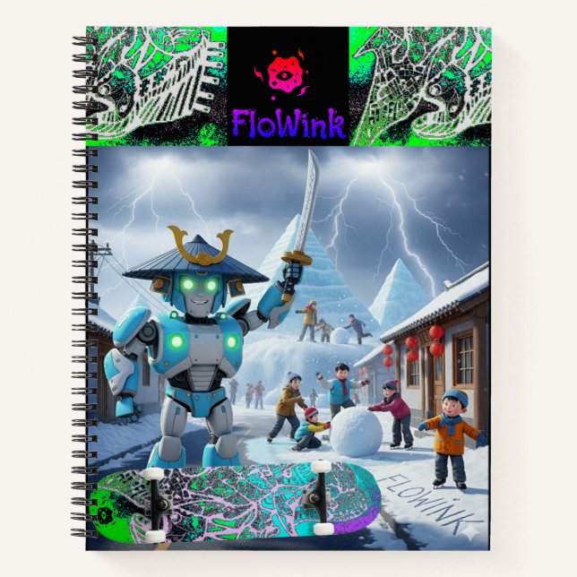 Ninja Robot Spiral Notebook (Front)