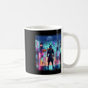 Ninja Samurai Electric Pole In Japanese Retro Cybe Coffee Mug