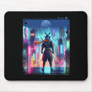 Ninja Samurai Electric Pole In Japanese Retro Cybe Mouse Mat