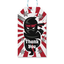 Ninja Samurai Thank You Birthday Party Favour Tags