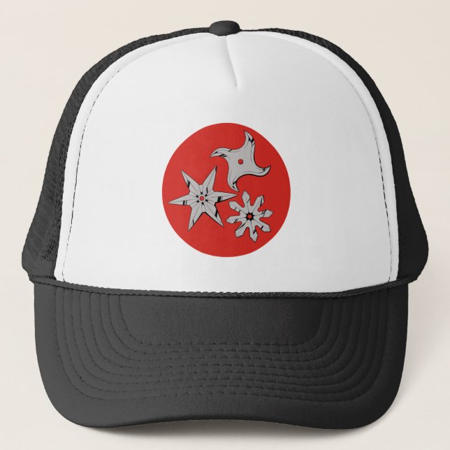 Ninja shuriken trucker hat (Front)