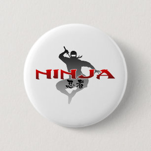 Ninja Silhouette 6 Cm Round Badge