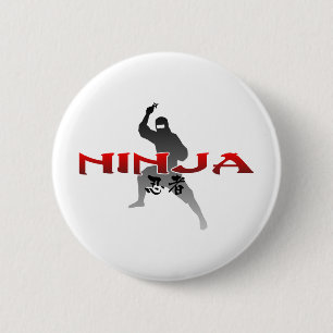 Ninja Silhouette 6 Cm Round Badge
