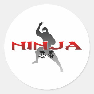 Ninja Silhouette Classic Round Sticker