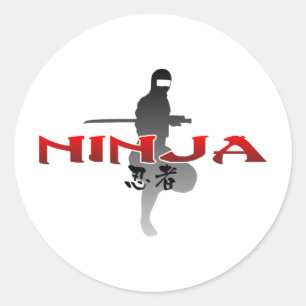 Ninja Silhouette Classic Round Sticker