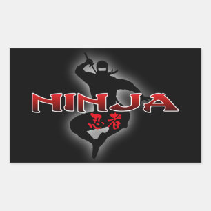 Ninja Silhouette Rectangular Sticker
