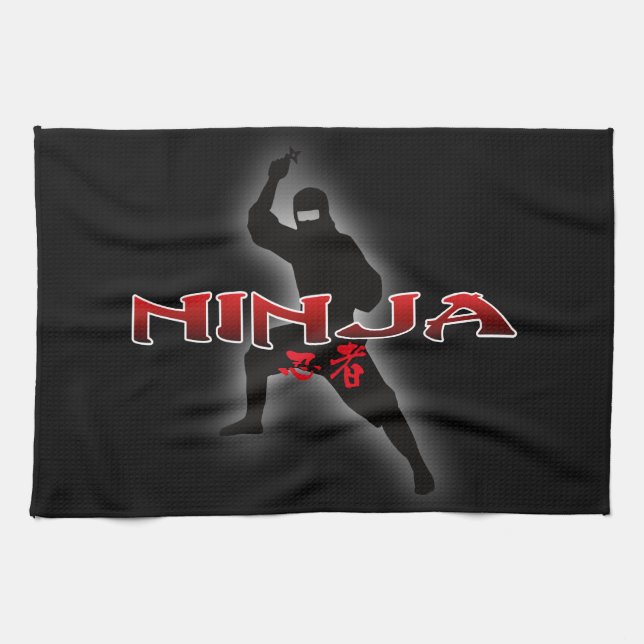 Ninja Silhouette Tea Towel (Horizontal)