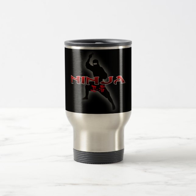 Ninja Silhouette Travel Mug (Center)
