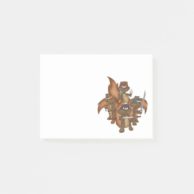 Ninja Squirrels Post-it Notes (Front)