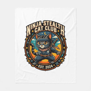 Ninja Stealth Cat Cat Mum Gift Idea - Ninja Stealt Fleece Blanket