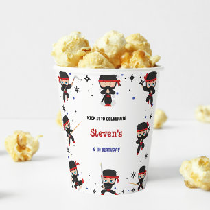 Ninja style kids birthday paper cups