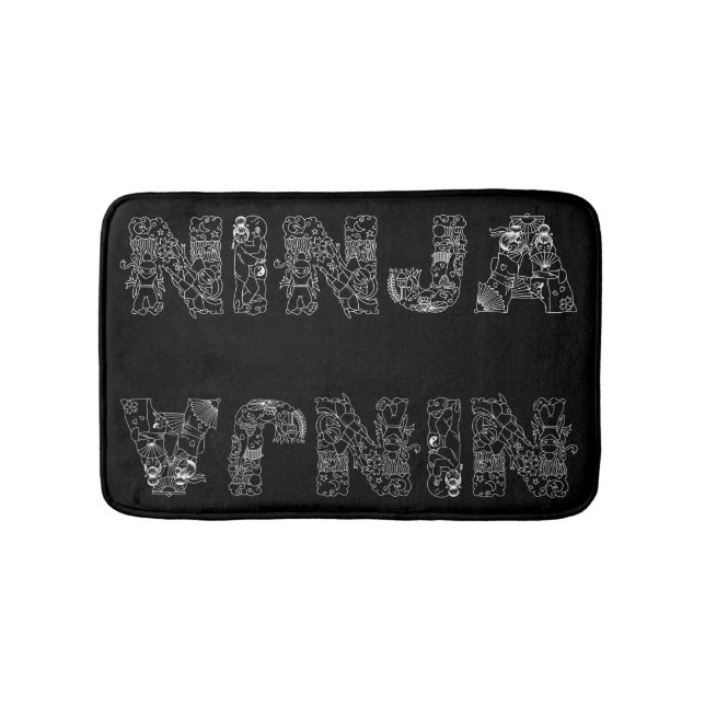 Ninja Superb Text Art Bath Mat (Front)