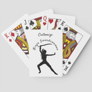 Ninja Swordswoman Silhouette Thunder_Cove Playing Cards