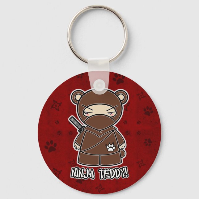 Ninja Teddy! In Red Keychain (Front)