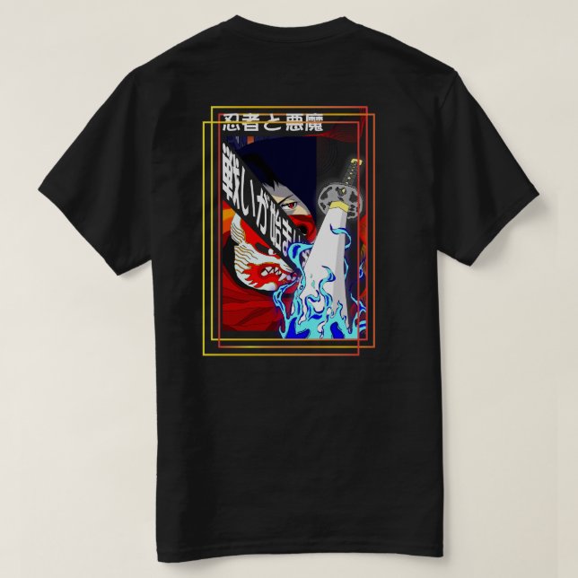 Ninja & The Demon: The Battle Begins T-Shirt (Design Back)