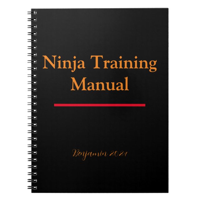 Ninja Training Manual Notebooks Personalised Cover (Front)