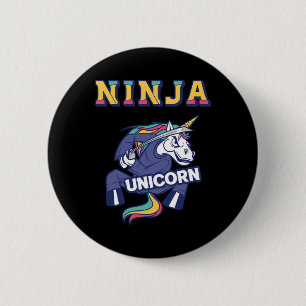 Ninja Unicorn Karate Unicorn Kickboxing Martial Ar 6 Cm Round Badge