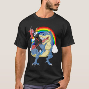 ninja unicorn riding trex T-Shirt
