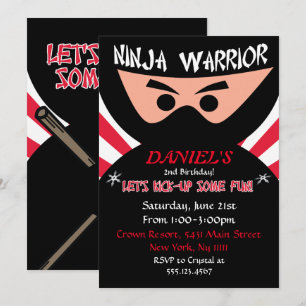 Ninja Warrior Birthday Invitation