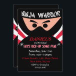 Ninja Warrior Birthday Invitation<br><div class="desc">Ninja Warrior Birthday Invitation,  black,  white and red Asian style ninja party invitations. 
Fun invitation for a boy's birthday party. Unique design for gym birthday parties as well as martial arts parties.
Designed By Metro-Events. Other matching items available at Metro-Event.com and Metro-Events on Zazzle.</div>