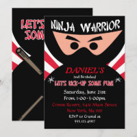 Ninja Warrior Birthday Invitation