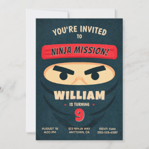 Ninja Warrior Birthday Invitation