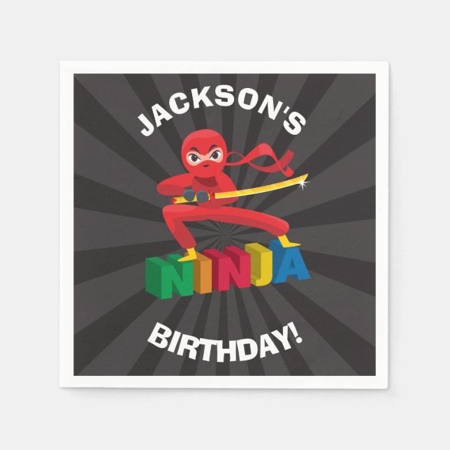 Ninja Warrior Birthday Party Napkin (Front)