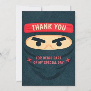 Ninja Warrior Birthday Thank You Card
