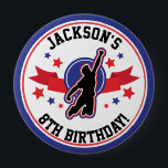 Ninja Warrior Boys Birthday Party Name 10 Cm Round Badge<br><div class="desc">Is your child having a Ninja Warrior themed birthday party? How about you buy your special Ninja Boy this cool American Ninja Warrior Themed Badge with their Name and Age! Invite Central also sells matching apparel,  invitations and party decor. Check us out at invitecentral.com.au also.</div>