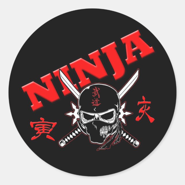 Ninja Warrior Classic Round Sticker (Front)