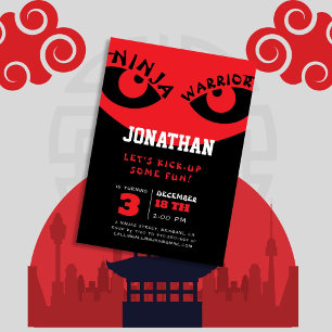 Ninja Warrior Eyes Boy Birthday Invitation