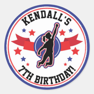 Ninja Warrior Girls Birthday Classic Round Sticker