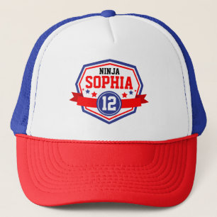 Ninja Warrior Girls Birthday Party Name & Age Trucker Hat