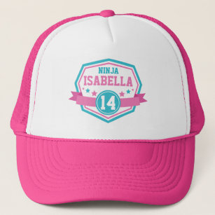 Ninja Warrior Girls Birthday Party Name & Age Trucker Hat