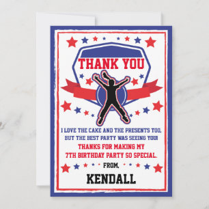 Ninja Warrior Girls Birthday Thank you Card