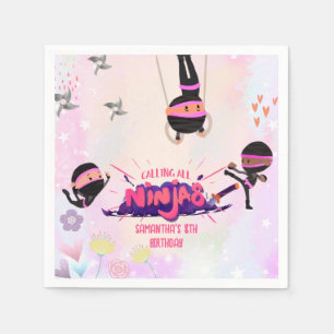 Ninja Warrior Girls Pink Napkin