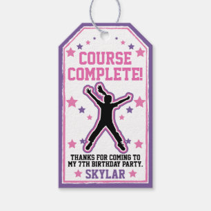 Ninja Warrior Girls Pink & Purple Birthday Gift Tags