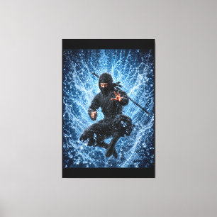 Ninja Warrior in Water 40x60 Canvas Print