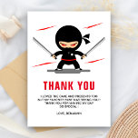 Ninja Warrior Kids Birthday Party Thank You Card<br><div class="desc">Thank your guests with this cute ninja theme thank you card.</div>