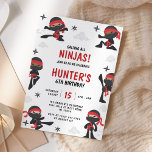 Ninja Warrior Martial Arts Karate Birthday Party Invitation<br><div class="desc">Ninja Warrior Karate Martial Arts Birthday Party Invitation. Invite your little ninjas to an action-packed celebration with our Ninja Birthday Invitation. Personalise the details and set the stage for an epic party full of excitement and adventure. Get ready to unleash the ninja fun! Ninja Clipart by Dorky Doodles.</div>