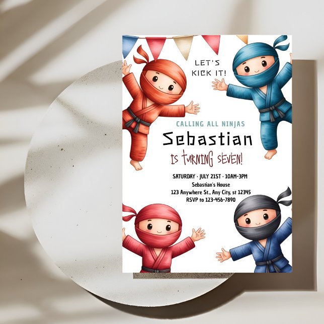 Ninja Warriors Karate Birthday Invitation (Creator Uploaded)