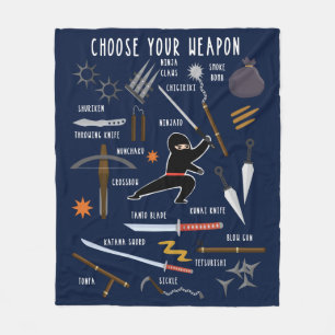 Ninja Weapons Fleece Blanket