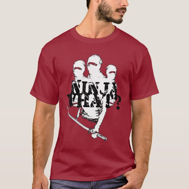 NINJA WHAT? wht. blk. T-Shirt (Front)