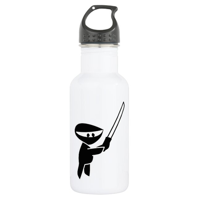 Ninja Wielding a Katana Sword 532 Ml Water Bottle (Front)