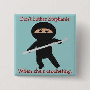 Ninja with Crochet Hook Button