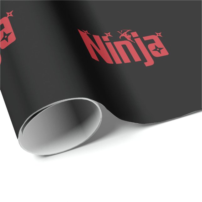 Ninja with throwing stars wrapping paper (Roll Corner)