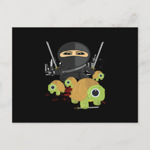 Ninja with Turtles Postcard