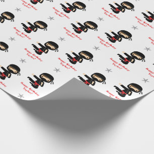 Ninja Wrapping Paper Boy Personalised Red Black