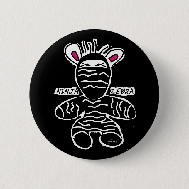 Ninja Zebra - Button (Front)